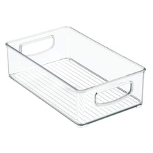 Load image into Gallery viewer, Top rated mdesign stackable plastic storage organizer container bin with handles for bathroom holds vitamins pills supplements essential oils medical supplies first aid supplies 3 high 8 pack clear