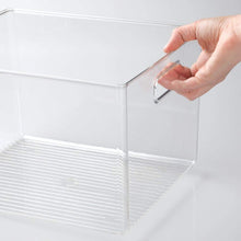 Load image into Gallery viewer, Related mdesign plastic storage organizer bin tote for organizing bathroom hand soaps body wash shampoo lotion conditioners hand towels hair accessories body spray mouthwash 8 high 8 pack clear
