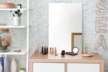 Load image into Gallery viewer, Select nice frameless rectangular wall mirror 24 w x 36 h large beveled edge glass panel hangs horizontal vertical for vanity bathroom bedroom gym free perfume tray with every purchase 24 x 36