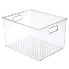 Load image into Gallery viewer, Organize with mdesign plastic storage organizer bin tote for organizing bathroom hand soaps body wash shampoo lotion conditioners hand towels hair accessories body spray mouthwash 8 high 8 pack clear