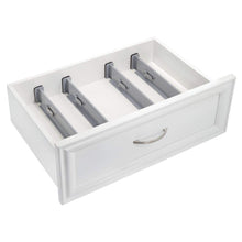 Load image into Gallery viewer, Amazon best mdesign adjustable expandable drawer organizer divider foam ends strong secure hold locks in place for bedroom bathroom closet office kitchen storage 2 5 high 4 pack gray