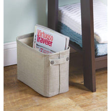 Load image into Gallery viewer, Discover the best mdesign soft cotton fabric closet storage organizer bin basket storage organizer for bathroom coated interior attached handles use on vanity cabinet shelf countertop tall 4 pack light gray
