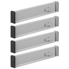 Load image into Gallery viewer, Amazon mdesign adjustable expandable drawer organizer divider foam ends strong secure hold locks in place for bedroom bathroom closet office kitchen storage 2 5 high 4 pack gray