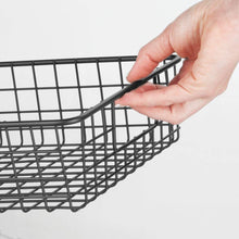 Load image into Gallery viewer, Latest mdesign household metal wire cabinet organizer storage organizer bins baskets trays for kitchen pantry pantry fridge closets garage laundry bathroom 16 x 9 x 3 4 pack matte black