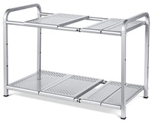 Load image into Gallery viewer, Products bextsware metal under sink 2 tier expandable shelf organizer rack adjustable height and position 7 removable shelves expandable 18 to 25for kitchen bathroom cabinets storage chrome