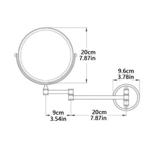 Load image into Gallery viewer, Discover the best makeup mirror wall mount 8 inch dual side with 1x 5x magnification bathroom magnifying mirror two side 360 swivel cosmetic face mirror extendable vanity mirrors luxury brass gold marmolux acc