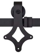Load image into Gallery viewer, Try hd lv powder coated steel modern barn wood sliding door hardware track kit for storage room laundry room master bathroom walk in closet office shutters high mobility areas double door 15ft 4600mm black