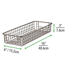 Load image into Gallery viewer, Buy now mdesign household wire drawer organizer tray storage organizer bin basket built in handles for kitchen cabinets drawers pantry closet bedroom bathroom 16 x 6 x 3 8 pack bronze