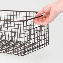 Load image into Gallery viewer, Discover the best mdesign farmhouse decor metal wire food storage organizer bin basket with handles for kitchen cabinets pantry bathroom laundry room closets garage 12 x 9 x 6 4 pack bronze