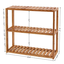 Load image into Gallery viewer, Discover the best songmics bamboo bathroom shelves 3 tier adjustable layer rack bathroom towel shelf utility storage shelf rack wall mounted organizer shelf for bathroom kitchen living room holder natural ubcb13y