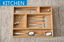 Load image into Gallery viewer, Storage organizer xxl set of 6 bamboo drawer storage box desk organizer 9 compartment organization tray holder 100 bamboo drawer divider 18 x 15 x 2 5 for office bathroom bedroom kitchen children room
