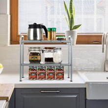 Load image into Gallery viewer, New bextsware metal under sink 2 tier expandable shelf organizer rack adjustable height and position 7 removable shelves expandable 18 to 25for kitchen bathroom cabinets storage chrome
