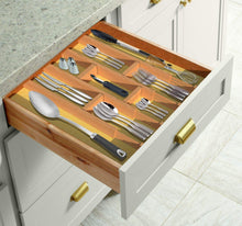 Load image into Gallery viewer, Order now skatco bamboo drawer dividers spring adjustable kitchen drawer organizers set of 4 bamboo drawer organizer drawer divider for the kitchen bedroom dresser office bathroom natural
