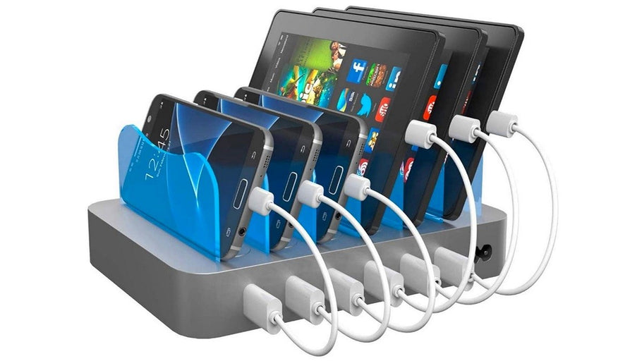 Charge a whole family’s-worth of gadgets with this six-slot USB multi-port charging station for just $34! Hercules Tuff Charging Station for Multiple Devices 2-in-1 Device Organizer + Charger (Short Cables Included) :   GIFT READY PACKAGING: a gift...