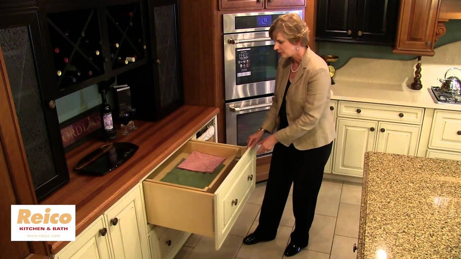 Kitchen Cabinet Ideas: Deep Drawer Cabinet with Built In Roll Out Trays by Reico Kitchen & Bath (7 years ago)