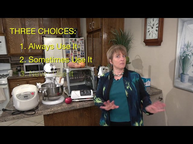 Dorothy Demonstrates How to Clear Your Kitchen Counter with a 3 Part Process to Decide on What Items are Really Important and Often Used