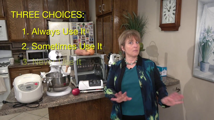 Dorothy Demonstrates How to Clear Your Kitchen Counter with a 3 Part Process to Decide on What Items are Really Important and Often Used