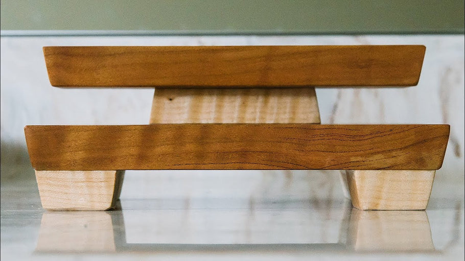I made a countertop display to help organize our master bathroom vanity top