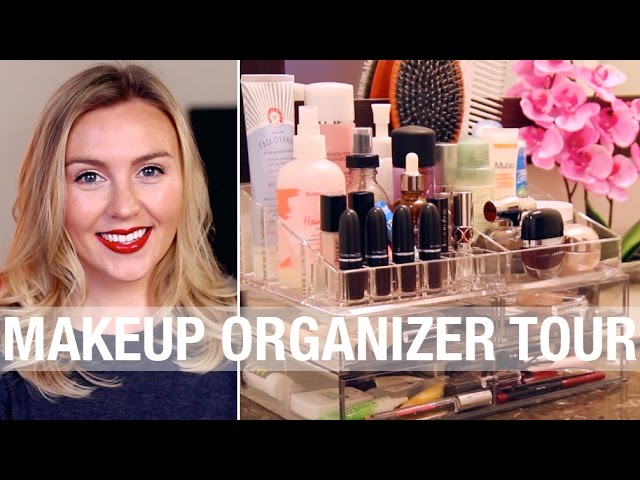 Here's a look at my acrylic beauty organizer + bathroom countertop! ▻ LOFT TOUR