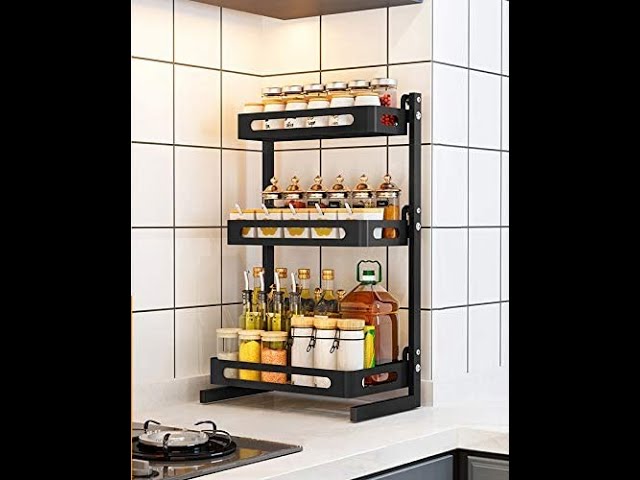 TOLEAD 3 Tier Spice Rack Kitchen Counter Organizer for Essential Oils Steady Bathroom Organizer with 4 Suction Pads Large Capacity Hold Up to 66 LBS, ...