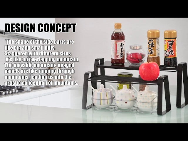 【Item:KS43】 Organize your kitchen with ease thanks to the two-tier design of this organizer that boasts plenty of space for dinnerware, silverware and more.