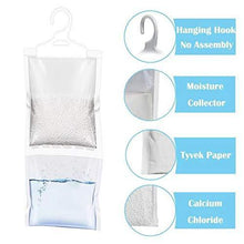 Load image into Gallery viewer, Featured zmfh 10 pack moisture absorber hanging bags no scent max odor eliminator 220g dehumidification bags for closets bathrooms laundry rooms pantries storage