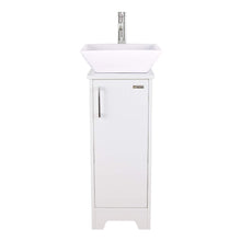 Load image into Gallery viewer, Explore u eway 13 inch white bathroom vanity and sink combo 1 5 gpm water save faucet solid brass pop up drain single small bathroom adjustable built in clapboard bt8w a7