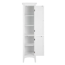 Load image into Gallery viewer, Selection elegant home fashions simon 15 in w x 63 in h x 13 1 4 in d bathroom linen storage floor cabinet with 2 shutter doors in white