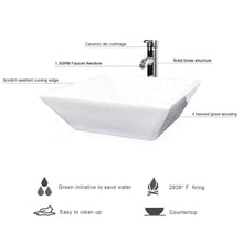 Load image into Gallery viewer, Featured u eway 13 inch white bathroom vanity and sink combo 1 5 gpm water save faucet solid brass pop up drain single small bathroom adjustable built in clapboard bt8w a7