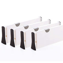 Load image into Gallery viewer, Save kingrol 4 pack adjustable drawer organizer dividers with foam ends for kitchen dresser bedroom bathroom office storage