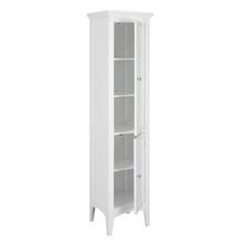 Load image into Gallery viewer, Save on elegant home fashions simon 15 in w x 63 in h x 13 1 4 in d bathroom linen storage floor cabinet with 2 shutter doors in white