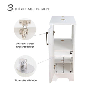 Heavy duty u eway 13 inch white bathroom vanity and sink combo 1 5 gpm water save faucet solid brass pop up drain single small bathroom adjustable built in clapboard bt8w a7