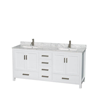 Order now wyndham collection sheffield 72 inch double bathroom vanity in white white carrera marble countertop undermount square sinks and 24 inch mirrors