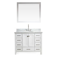 Load image into Gallery viewer, Top rated ariel cambridge a043s wht 43 single sink solid wood bathroom vanity set in grey with white 1 5 carrara marble countertop