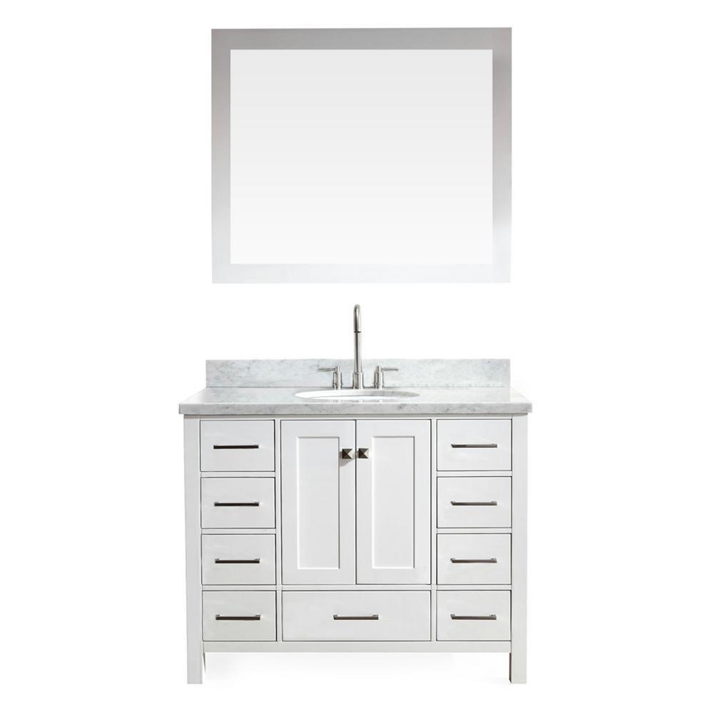Top rated ariel cambridge a043s wht 43 single sink solid wood bathroom vanity set in grey with white 1 5 carrara marble countertop