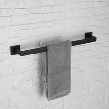 Load image into Gallery viewer, Purchase luckin towel bar set black modern bathroom accessories set matte black bath towel rack set with toilet paper holder 4 pcs