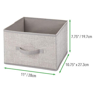 Save on mdesign soft fabric closet storage organizer holder cube bin box open top front handle for closet bedroom bathroom entryway office textured print 2 pack linen tan