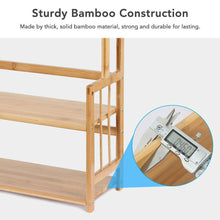 Load image into Gallery viewer, Great 3 tier standing spice rack little tree kitchen bathroom countertop storage organizer bamboo spice bottle jars rack holder with adjustable shelf bamboo