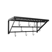 Load image into Gallery viewer, Save on homevol kitchen wall mounted pot rack with 10 hooks multi functional storage rack shelf organizer ideal for bathroom household items and kitchen cookware utensils pans books