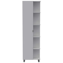 Load image into Gallery viewer, Buy now tuhome urano storage cabinet linen cabinet bathroom cabinet with 5 open external storage shelves and 1 cabinet w 3 adjustable shelves