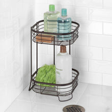 Load image into Gallery viewer, The best idesign forma metal wire free standing 2 tier shelves vanity caddy baskets for bathroom countertops desks dressers 9 5 x 9 5 x 15 25 bronze