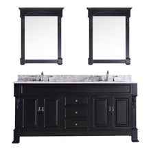 Load image into Gallery viewer, Great virtu usa gd 4072 wmsq dw huntshire 72 double bathroom vanity with marble top and square sink with mirrors 72 inches dark walnut
