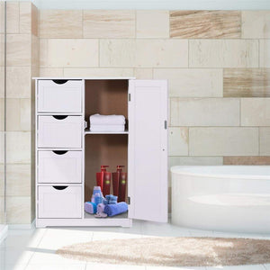 Shop here bathroom floor cabinet crazylynx free standing wooden storage cabinet organizer with 4 drawers and one cupboard 22 x 32 7 for home garden office off white