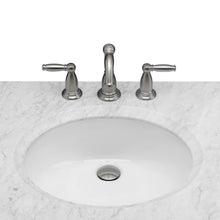 Load image into Gallery viewer, Budget maykke oxford 25 transitional bathroom vanity set in cinnamon marble vanity top carrara white ceramic undermount sink with 8 widespread faucet holes in white lba5024001