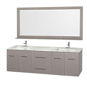 On amazon wyndham collection centra 72 inch double bathroom vanity in grey oak with white carrera top with square porcelain undermount sinks