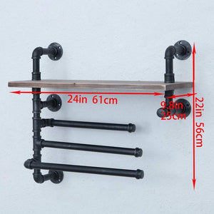 Amazon best industrial towel rack with 3 towel bar 24in rustic bathroom shelves wall mounted farmhouse black pipe shelving wood shelf metal floating shelves towel holder iron distressed shelf over toilet