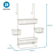 Load image into Gallery viewer, Get idesign metalo bathroom over the door shower caddy with swivel storage baskets for shampoo conditioner soap 22 7 x 10 5 x 8 2 satin