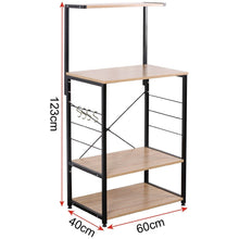 Load image into Gallery viewer, Latest woltu 4 tiers shelf kitchen storage display rack wooden and metal standing shelving unit for home bathroom use with 4 hooks