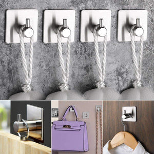 Online shopping self adhesive hooks keku 6 pack heavy duty stainless steel bathroom tower hooks for closets coat robe hanger rack wall mount
