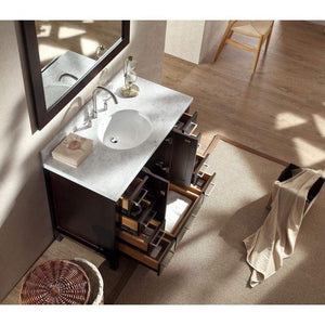 Organize with ariel cambridge a043s esp 43 single sink solid wood bathroom vanity set in espresso with white carrara marble countertop